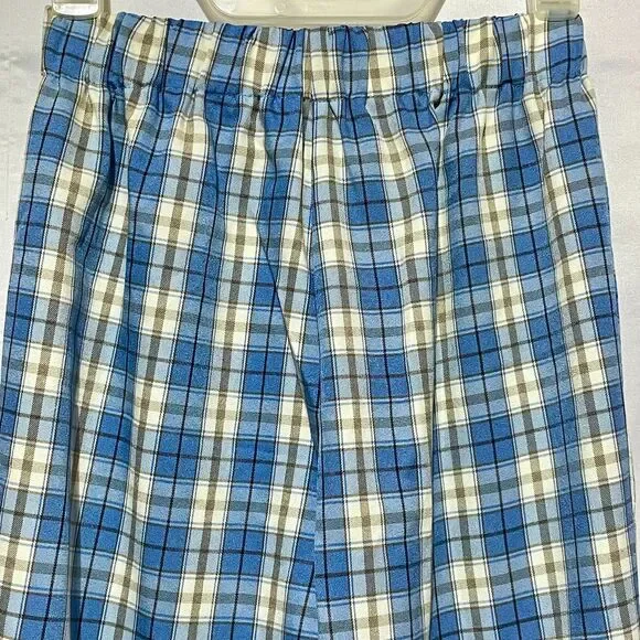 Blue Plaid Pull On Casual Pant XS - Picture 9 of 9